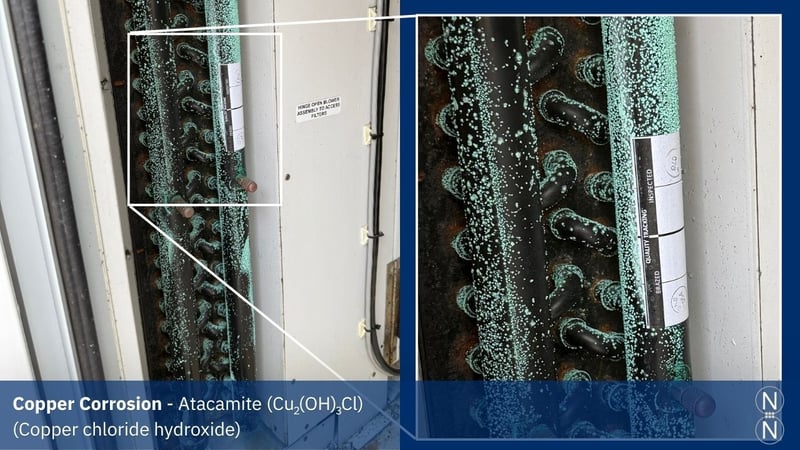 pool dehumidifier corrosion, copper corrosion, atacamite
