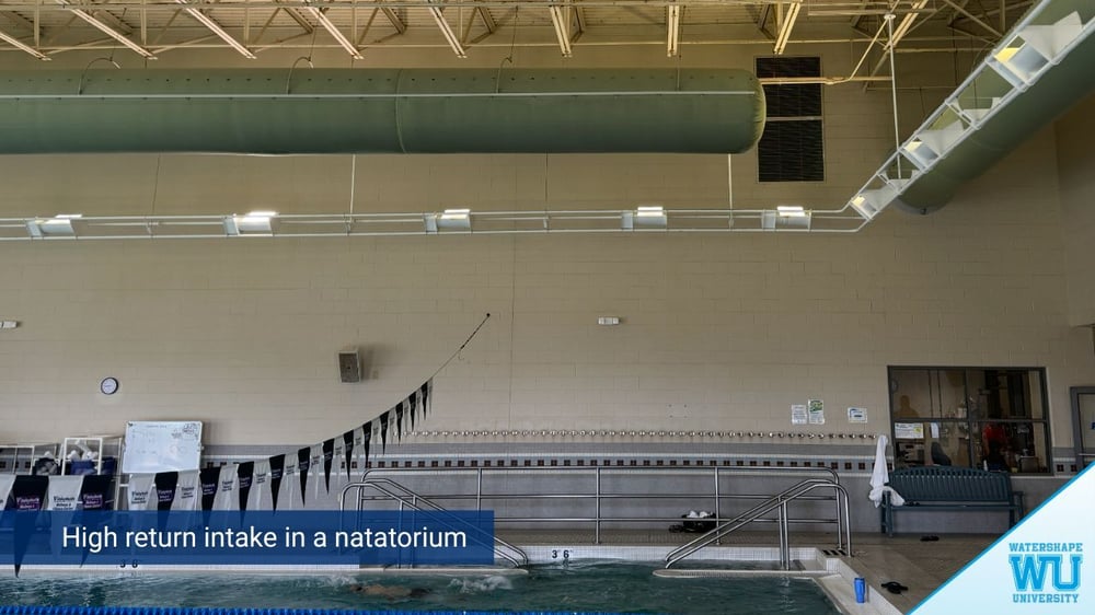 high return intake in a natatorium, indoor pool air quality, chloramine consulting, chloramines
