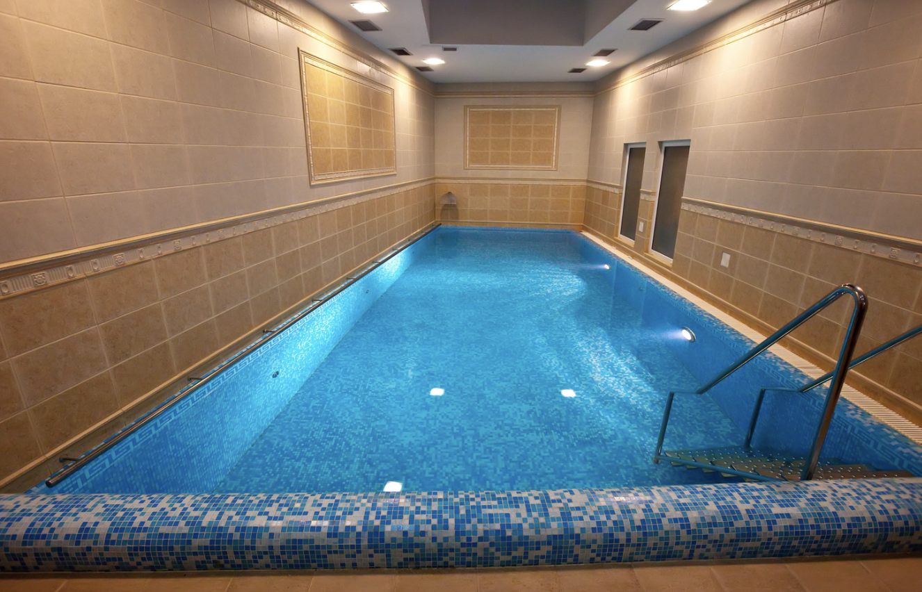 indoor residentail pool, canva stock image