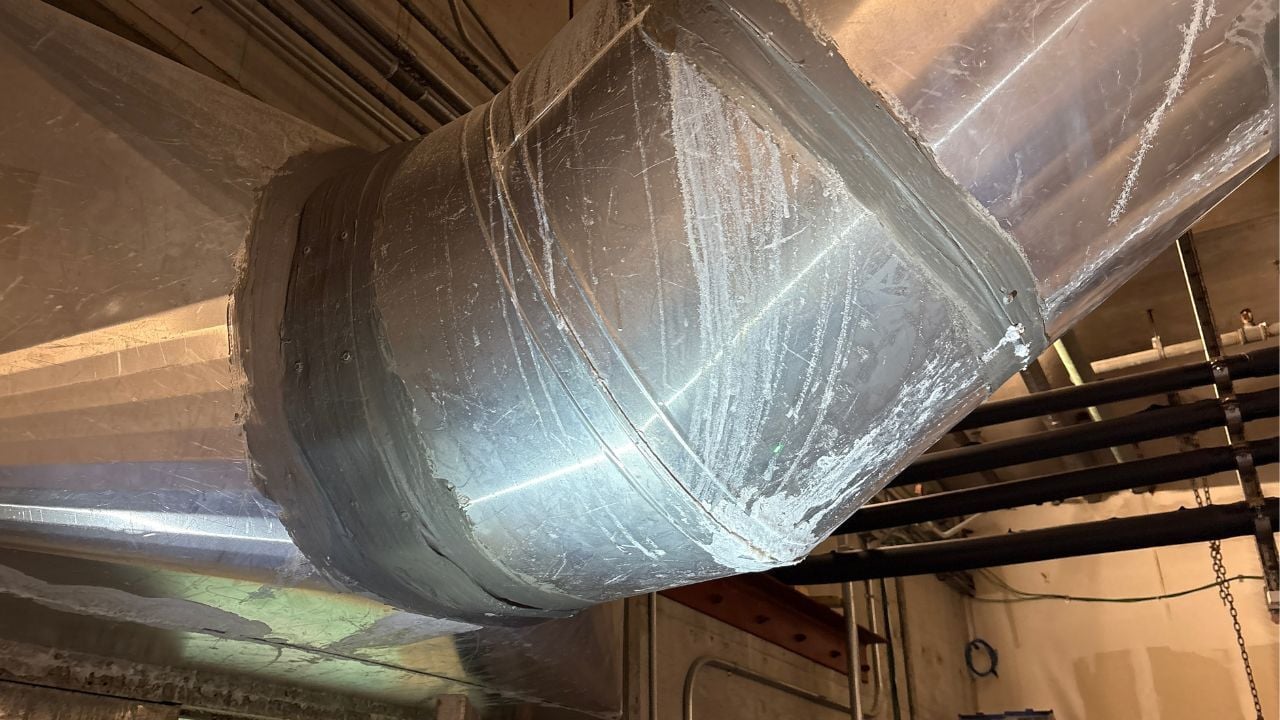 air duct corrosion, chloride salts, pool air duct corrosion, salt deposits